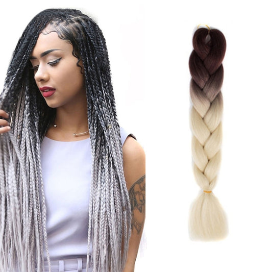 Fashion Color Gradient Individual Braid Wigs Chemical Fiber Big Braids, Length: 60cm(22 Brown+Beige) - Wigs by PMC Jewellery | Online Shopping South Africa | PMC Jewellery