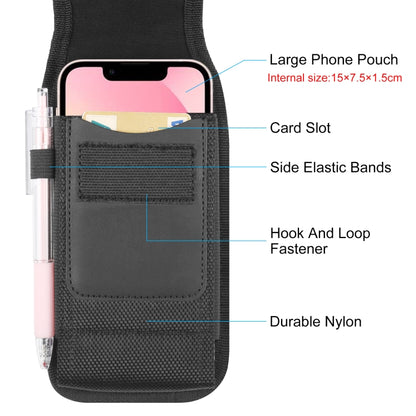 HAWEEL 4.7-6.1 inch Nylon Cloth Phone Belt Clip Carrying Pouch with Card Slot (Black) -  by HAWEEL | Online Shopping South Africa | PMC Jewellery