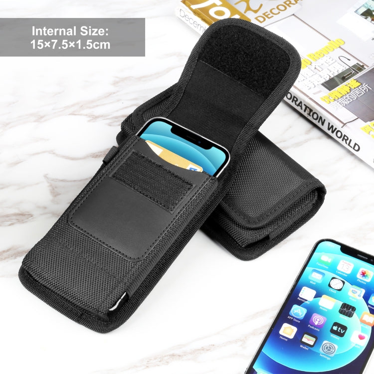 HAWEEL 4.7-6.1 inch Nylon Cloth Phone Belt Clip Carrying Pouch with Card Slot (Black) -  by HAWEEL | Online Shopping South Africa | PMC Jewellery