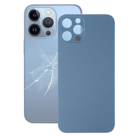 Easy Replacement Big Camera Hole Glass Back Battery Cover for iPhone 13 Pro(Blue) - Back Cover by PMC Jewellery | Online Shopping South Africa | PMC Jewellery