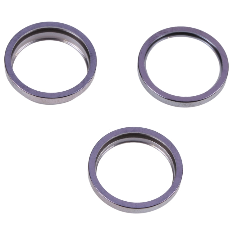 For iPhone 14 Pro Max 3PCS Rear Camera Glass Lens Metal Outside Protector Hoop Ring(Deep Purple) -  by PMC Jewellery | Online Shopping South Africa | PMC Jewellery