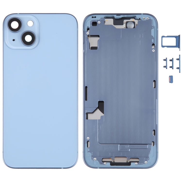 For iPhone 14 Battery Back Cover with Middle Frame / Side Keys(Blue) -  by PMC Jewellery | Online Shopping South Africa | PMC Jewellery