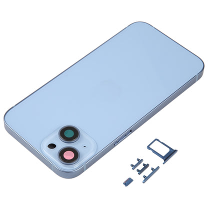 For iPhone 14 Battery Back Cover with Middle Frame / Side Keys(Blue) -  by PMC Jewellery | Online Shopping South Africa | PMC Jewellery