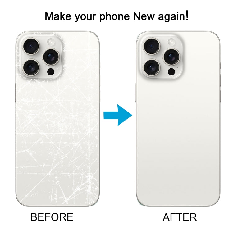 For iPhone 15 Pro Easy Replacement Big Camera Hole Glass Back Battery Cover(White) -  by PMC Jewellery | Online Shopping South Africa | PMC Jewellery