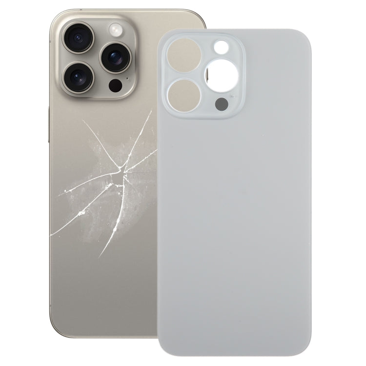 For iPhone 15 Pro Max Easy Replacement Big Camera Hole Glass Back Battery Cover(Titanium) -  by PMC Jewellery | Online Shopping South Africa | PMC Jewellery