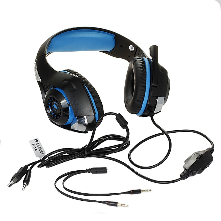 Beexcellent GM-1 Stereo Bass Gaming Wired Headphone with Microphone & LED Light, For PS4, Smartphone, Tablet, PC, Notebook(Blue) - Multimedia Headset by PMC Jewellery | Online Shopping South Africa | PMC Jewellery