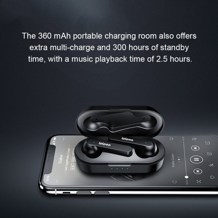 ipipoo TP-2 TWS Bluetooth V5.0 Headset(Black) - TWS Earphone by ipipoo | Online Shopping South Africa | PMC Jewellery