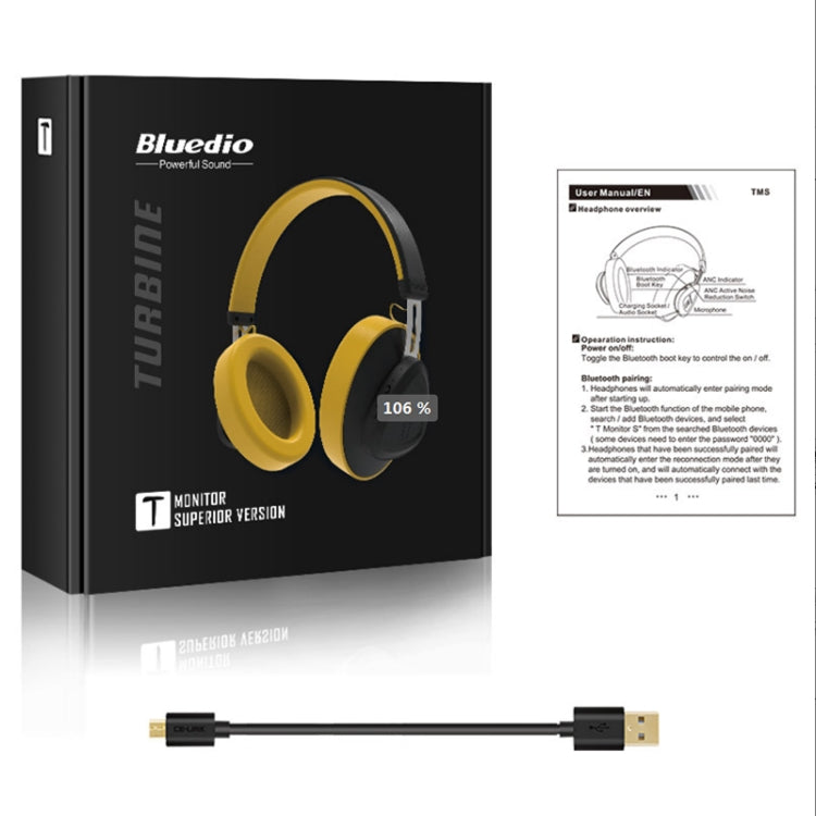 Bluedio TMS Bluetooth Version 5.0 Headset Bluetooth Headset Can Connect Cloud Data to APP(Yellow) - Headset & Headphone by Bluedio | Online Shopping South Africa | PMC Jewellery