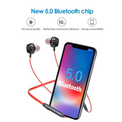 BH-I37 Bluetooth 5.0 Wire-controlled Bluetooth Earphone Built-in High-fidelity Microphone, Support Call (Red) - Bluetooth Earphone by PMC Jewellery | Online Shopping South Africa | PMC Jewellery