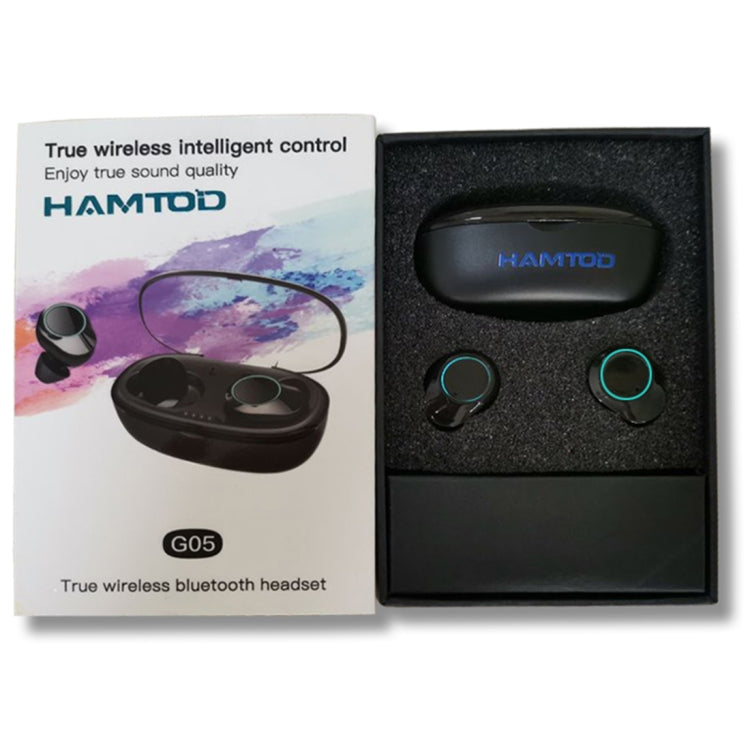 HAMTOD G05 IP6X Waterproof Bluetooth 5.0 Touch Bluetooth Earphone with Magnetic Charging Box, Support Calls & Bluetooth Automatic Pairing - Bluetooth Earphone by HAMTOD | Online Shopping South Africa | PMC Jewellery