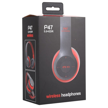 P47 Foldable Wireless Bluetooth Headphone with 3.5mm Audio Jack, Support MP3 / FM / Call(Red) - Headset & Headphone by PMC Jewellery | Online Shopping South Africa | PMC Jewellery