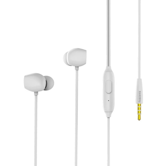 REMAX RM-550 3.5mm Gold Pin In-Ear Stereo Music Earphone with Wire Control + MIC, Support Hands-free (White) - Normal Style Earphone by REMAX | Online Shopping South Africa | PMC Jewellery