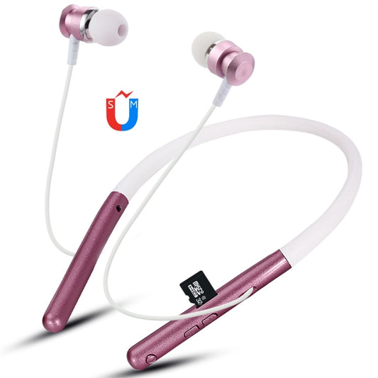 F108 Bluetooth 4.2 Hanging Neck Design Bluetooth Headset, Support Music Play & Switching & Volume Control & Answer(Rose Gold) - Neck-mounted Earphone by PMC Jewellery | Online Shopping South Africa | PMC Jewellery