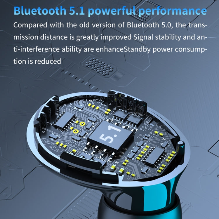 M10 Bluetooth 5.1 TWS Digital Display Wireless Bluetooth Earphone with Charging Box, Support Touch & Siri & Battery Display(Green) - TWS Earphone by PMC Jewellery | Online Shopping South Africa | PMC Jewellery