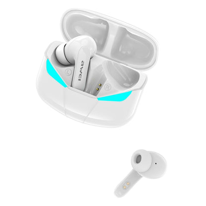 awei T35 Bluetooth V5.0 Ture Wireless Sports Game Dual Mode IPX5 Waterproof TWS Headset with Charging Case (White) - TWS Earphone by awei | Online Shopping South Africa | PMC Jewellery