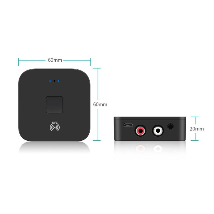 B11 Bluetooth 5.0 Receiver AUX NFC to 2 x RCA Audio Adapter - Audio Receiver Transmitter by PMC Jewellery | Online Shopping South Africa | PMC Jewellery