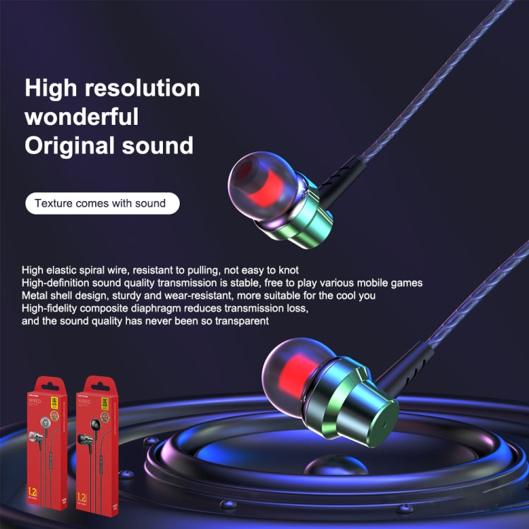 WK YA03 Youpin Series 3.5mm Interface In-Ear HIFI Stereo Wired Call Music Earphone, Length: 1.2m (Black) - In Ear Wired Earphone by WK | Online Shopping South Africa | PMC Jewellery