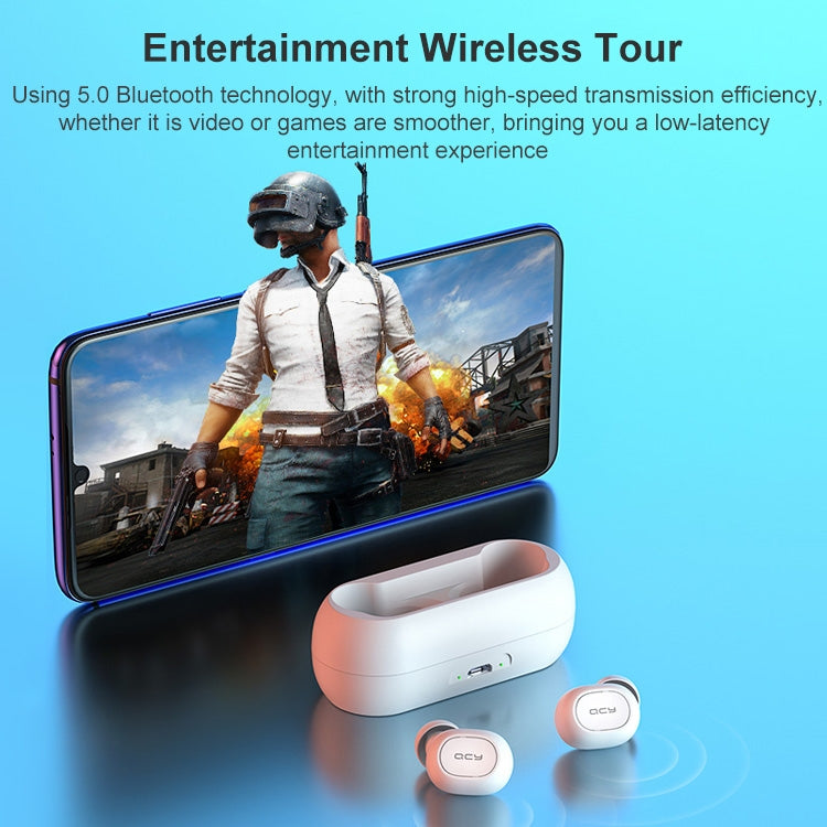 Original Xiaomi Youpin QCY-T1C TWS Bluetooth V5.0 Wireless In-Ear Earphones with Charging Box(White) - TWS Earphone by Xiaomi | Online Shopping South Africa | PMC Jewellery