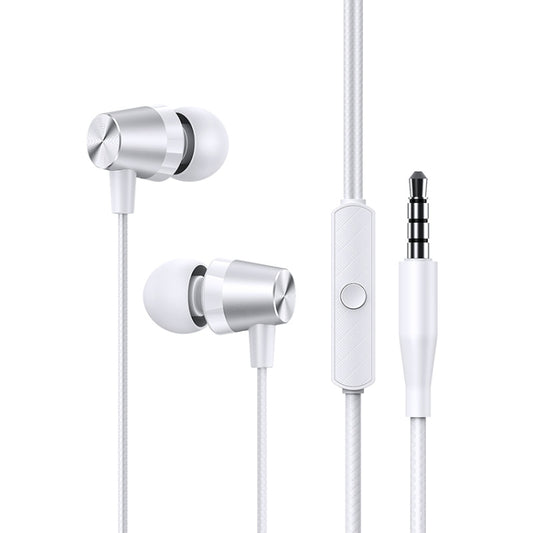 USAMS US-SJ475 EP-42 3.5mm Metal In-ear Wired Earphone, Length: 1.2m(White) - In Ear Wired Earphone by USAMS | Online Shopping South Africa | PMC Jewellery