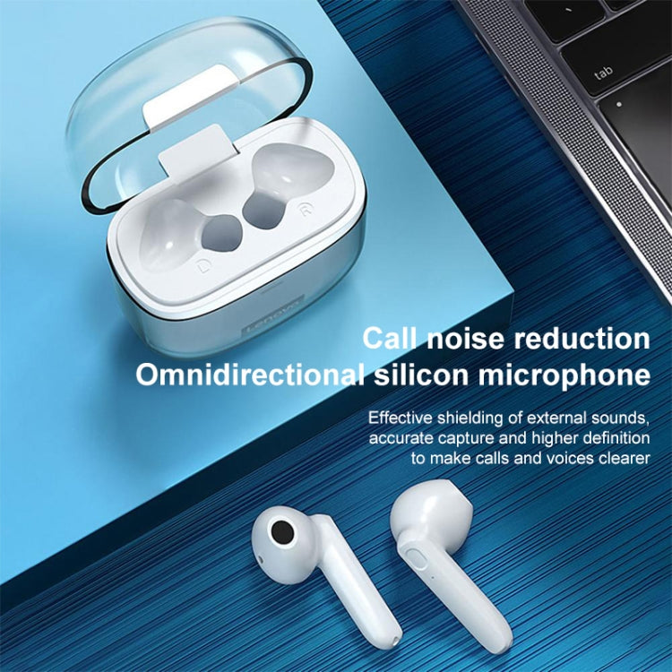 Original Lenovo XT96 Noise Reduction Semi-in-ear Bluetooth Earphone with Transparent Jelly Charging Box (White) - Bluetooth Earphone by Lenovo | Online Shopping South Africa | PMC Jewellery