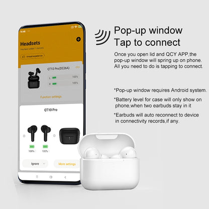Original Xiaomi Youpin QCY T10 Pro Bluetooth 5.2 In-Ear HiFi Earphone Support Pop-up Pairing(Black) - TWS Earphone by Xiaomi | Online Shopping South Africa | PMC Jewellery