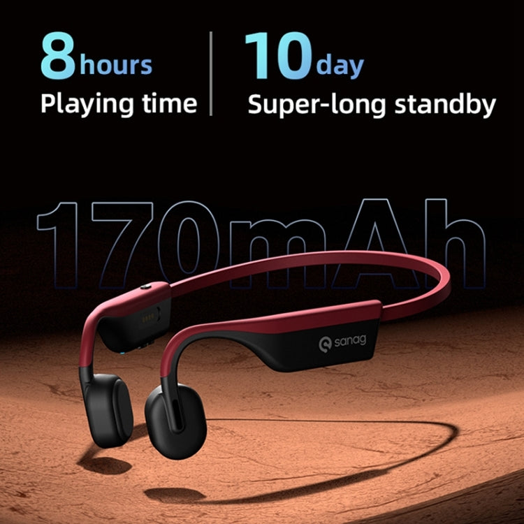 Sanag A9S Pro Air Conduction Bluetooth 5.1 HiFi Sports Earphone (Red Black) - Sport Earphone by Sanag | Online Shopping South Africa | PMC Jewellery