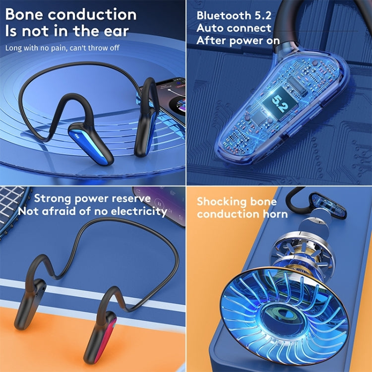 M-D8 IPX5 Waterproof Bone Passage Bluetooth Hanging Ear Wireless Earphone (Red) - Bluetooth Earphone by PMC Jewellery | Online Shopping South Africa | PMC Jewellery
