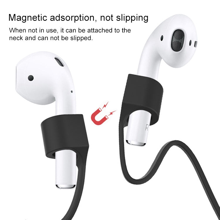 Wireless Bluetooth Headset Anti-lost Rope Magnetic Silicone Lanyard for Apple AirPods 1 / 2(Black) - Anti-lost & Holder by PMC Jewellery | Online Shopping South Africa | PMC Jewellery