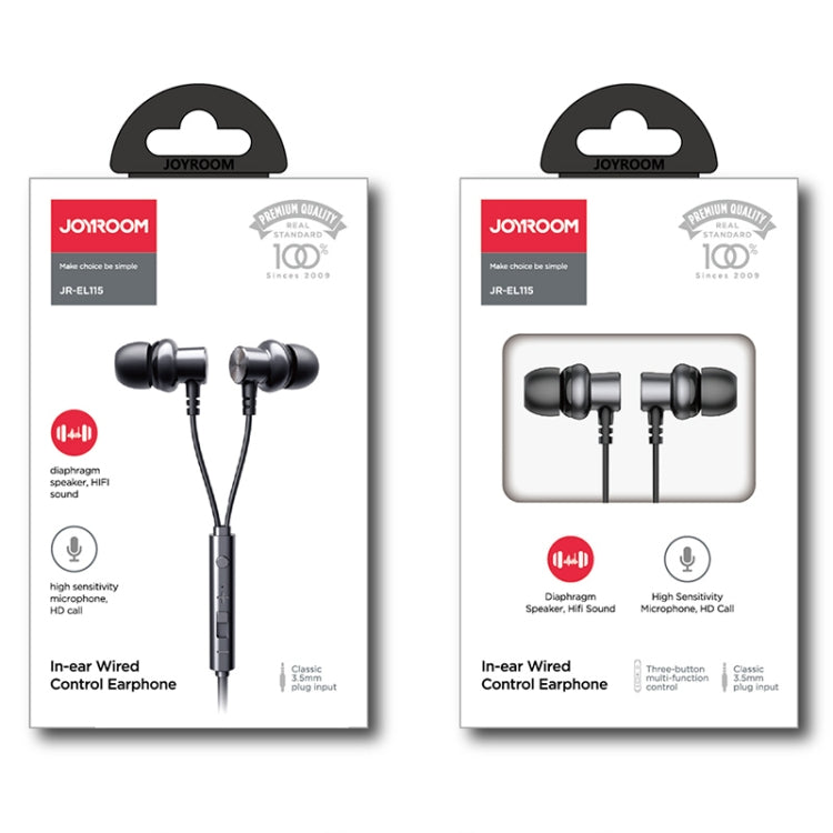 JOYROOM JR-EL115 Metal In-ear Wired Control Earphone (Silver) - In Ear Wired Earphone by JOYROOM | Online Shopping South Africa | PMC Jewellery