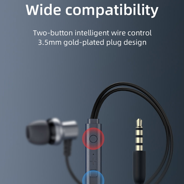 JOYROOM JR-EL115 Metal In-ear Wired Control Earphone (Silver) - In Ear Wired Earphone by JOYROOM | Online Shopping South Africa | PMC Jewellery