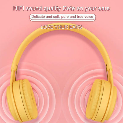 Y08 Hifi Sound Quality Macaron Bluetooth Headset, Supports Calling & TF Card & 3.5mm AUX (Yellow) - Headset & Headphone by PMC Jewellery | Online Shopping South Africa | PMC Jewellery