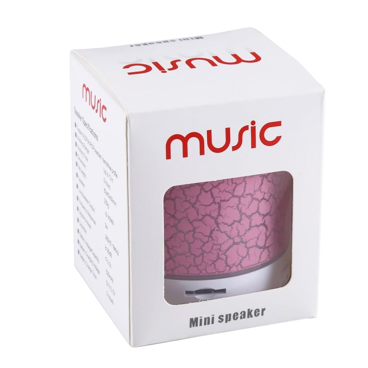 A9 Mini Portable Glare Crack Bluetooth Stereo Speaker with LED Light, Built-in MIC, Support Hands-free Calls & TF Card(Pink) - Mini Speaker by PMC Jewellery | Online Shopping South Africa | PMC Jewellery