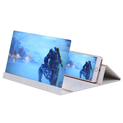 12.0 inch Universal Foldable Portable Wood + Organic Glass Eyeshield 3D Video Mobile Phone Screen Magnifier Bracket Enlarge with Holder for All Smartphones, Size: 260*190*8mm(White) - Screen Magnifier by PMC Jewellery | Online Shopping South Africa | PMC Jewellery