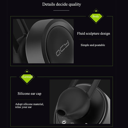 QCY J11 Universal Driving Wireless Bluetooth 4.1 Earphone with Mic for Smart Phones or Other Bluetooth Devices, Effective Bluetooth Distance: 10M(Black) - Bluetooth Earphone by QCY | Online Shopping South Africa | PMC Jewellery