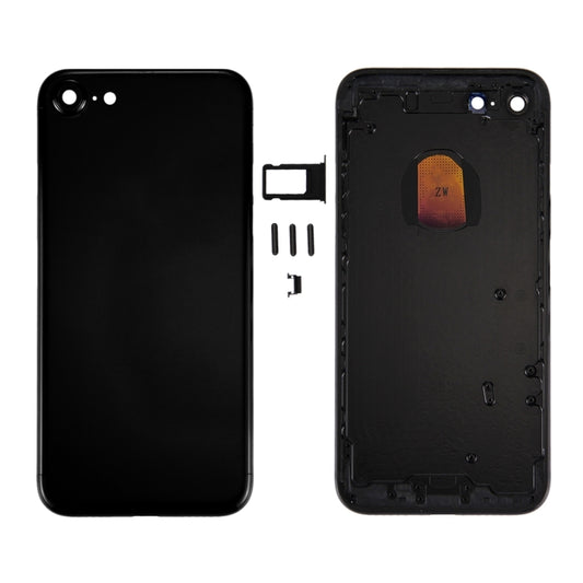 6 in 1 for iPhone 7 (Back Cover + Card Tray + Volume Control Key + Power Button + Mute Switch Vibrator Key + Sign) Full Assembly Housing Cover (Jet Black) - Back Cover by PMC Jewellery | Online Shopping South Africa | PMC Jewellery