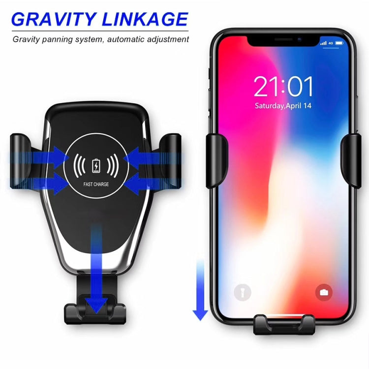 C6 Gravity Induction Car Qi Wireless Charger Fast Charging Air Vent Phone Holder(Black) - Car Holders by PMC Jewellery | Online Shopping South Africa | PMC Jewellery