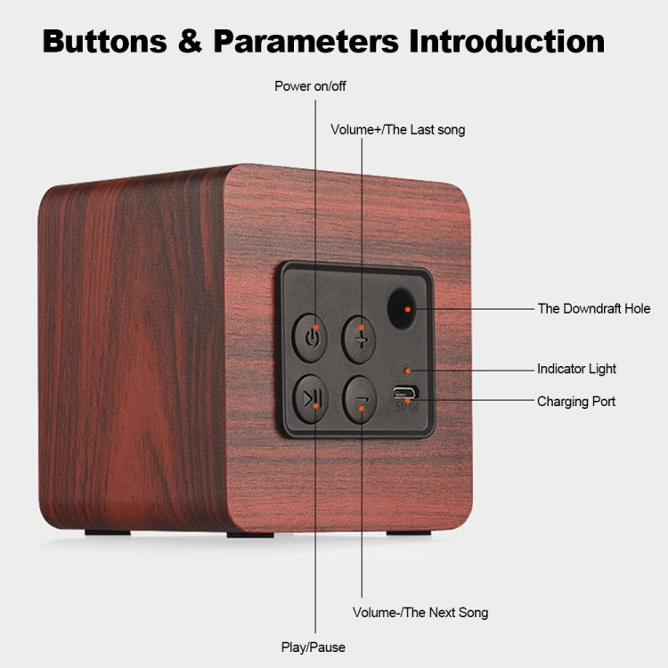 Q1 Wooden Mini Portable Mega Bass Wireless Bluetooth Speaker(Walnut wood) - Mini Speaker by PMC Jewellery | Online Shopping South Africa | PMC Jewellery