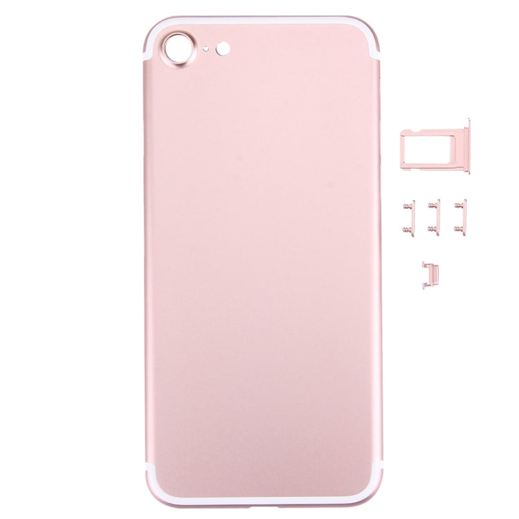 5 in 1 for iPhone 7 (Back Cover + Card Tray + Volume Control Key + Power Button + Mute Switch Vibrator Key) Full Assembly Housing Cover(Rose Gold) - Back Cover by PMC Jewellery | Online Shopping South Africa | PMC Jewellery