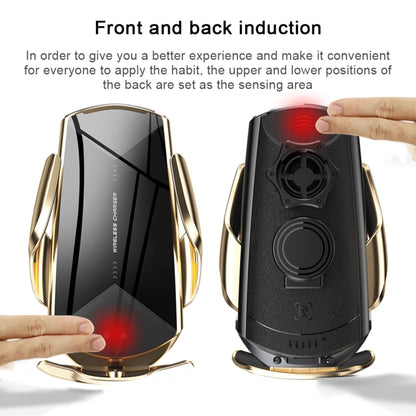 Q2 15W Universal Rotation Infrared Induction Magnetic Car Wireless Charging Mobile Phone Holder with Micro USB + 8 Pin + Type-C / USB-C Magnetic Connector(Red) - Wireless Charger Holders by PMC Jewellery | Online Shopping South Africa | PMC Jewellery