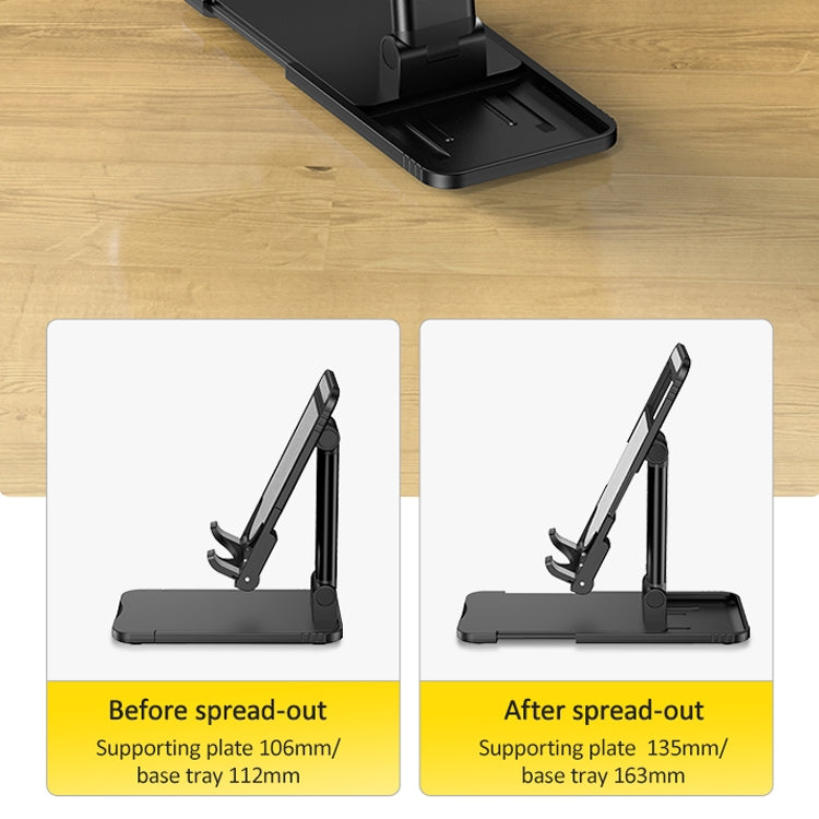 USAMS US-ZJ059 Retractable Mobile Phone Tablet Desktop Stand Holder (Black) - Desktop Holder by USAMS | Online Shopping South Africa | PMC Jewellery