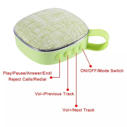 X25new Cloth Texture Square Portable Mini Bluetooth Speaker, Support Hands-free Call & TF Card & AUX(Green) - Mini Speaker by PMC Jewellery | Online Shopping South Africa | PMC Jewellery