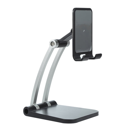 A18 Universal Aluminum Alloy Two-section Folding Mobile Phone Tablet Holder(Black) - Desktop Holder by PMC Jewellery | Online Shopping South Africa | PMC Jewellery