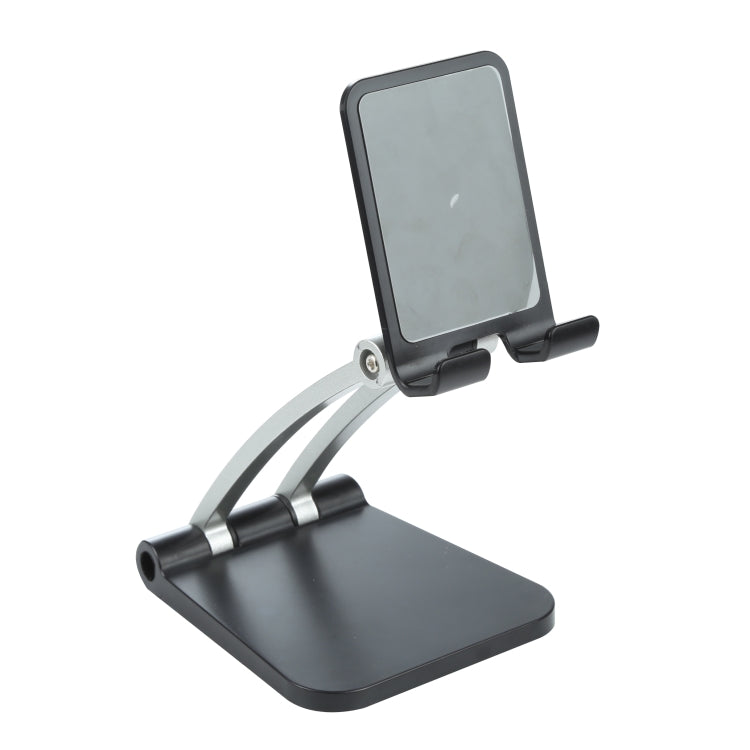 A18 Universal Aluminum Alloy Two-section Folding Mobile Phone Tablet Holder(Black) - Desktop Holder by PMC Jewellery | Online Shopping South Africa | PMC Jewellery