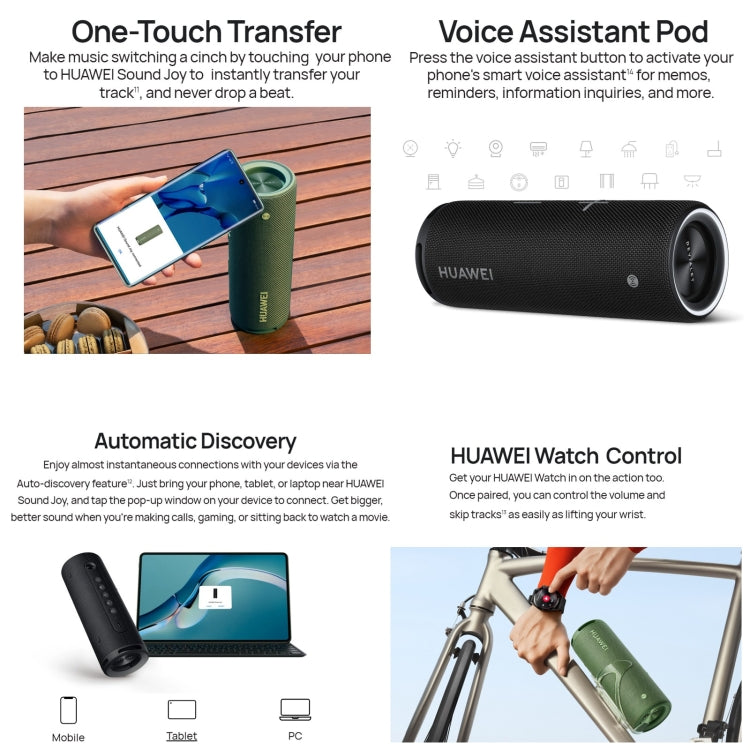 Huawei Sound Joy Portable Smart Speaker Shocking Sound Devialet Bluetooth Wireless Speaker (Coral Red) - Desktop Speaker by Huawei | Online Shopping South Africa | PMC Jewellery