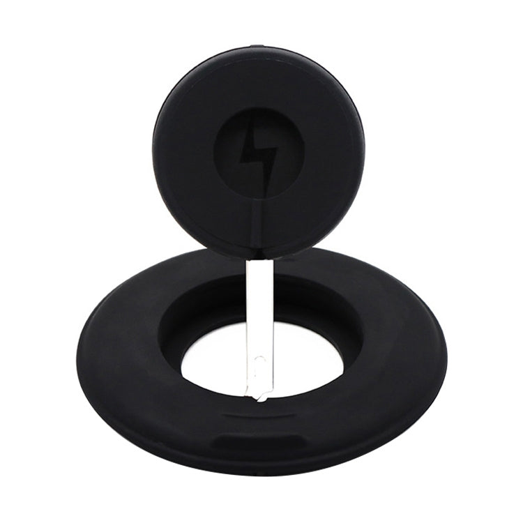 2 in 1 Silicone Desktop Wireless Charger Telescopic Stand For iPhone / Watch Wireless Charger (Black) - Desktop Holder by PMC Jewellery | Online Shopping South Africa | PMC Jewellery