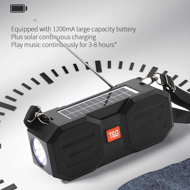 T&G TG634 Outdoor Solar Power Bluetooth Wireless Speaker with FM / Flashlight / TF Card Slot (Black Grey) - Desktop Speaker by T&G | Online Shopping South Africa | PMC Jewellery