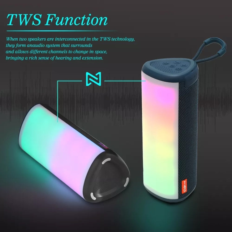 T&G TG357 Portable Wireless Bluetooth Speaker Outdoor Subwoofer with RGB Colorful Light & TWS(Grey) - Desktop Speaker by T&G | Online Shopping South Africa | PMC Jewellery