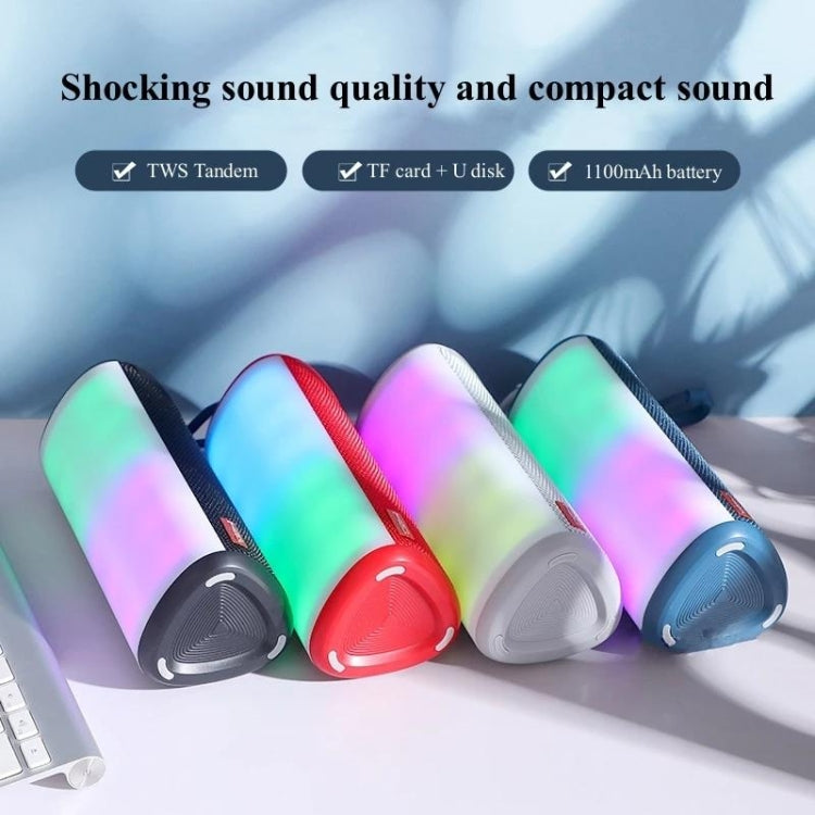 T&G TG357 Portable Wireless Bluetooth Speaker Outdoor Subwoofer with RGB Colorful Light & TWS(Red) - Desktop Speaker by T&G | Online Shopping South Africa | PMC Jewellery