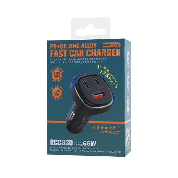 REMAX RCC330 Earl Series 3 in 1 Car 66W PD Fast Charger with Indicator Light - Car Charger by REMAX | Online Shopping South Africa | PMC Jewellery