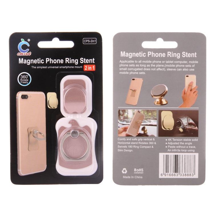 Cmzact CPS-2in1 2 in 1 Eagle Shape 360 Degrees Rotation Magnetic Phone Ring Stent Car Hook Mount(Rose Gold) - Ring Holder by PMC Jewellery | Online Shopping South Africa | PMC Jewellery